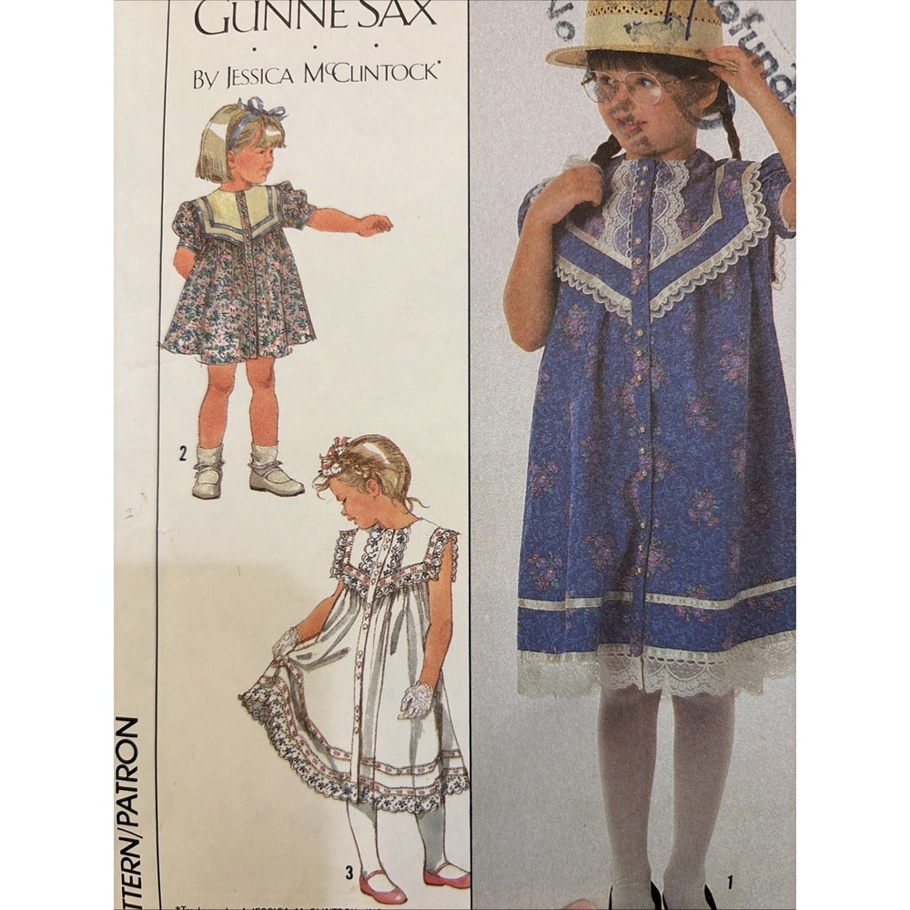 Vintage 1988 Simplicity Gunne Sax Jessica McClintock Sewing Pattern 8522 Girls 5